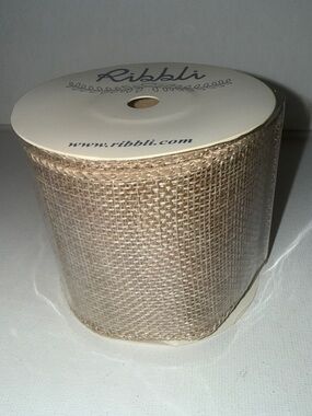 Natural Burlap Ribbon Roll - Neutral Beige